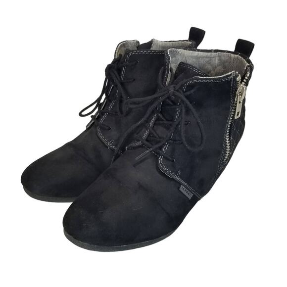 Bongo Shoes Kedzie Wedge ankle Bootie Black size 8.5 - Picture 3 of 6